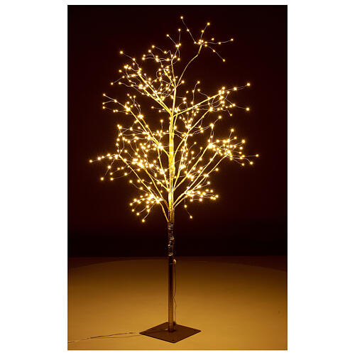 Decoração luminosa árvore dourada 375 lâmpadas LED branco quente 90 cm para interior 3