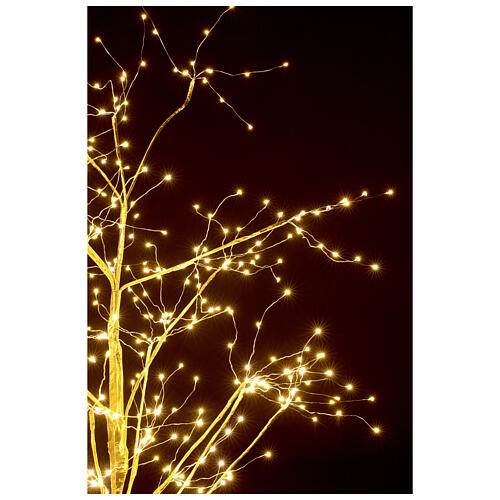 Decoração luminosa árvore dourada 375 lâmpadas LED branco quente 90 cm para interior 4