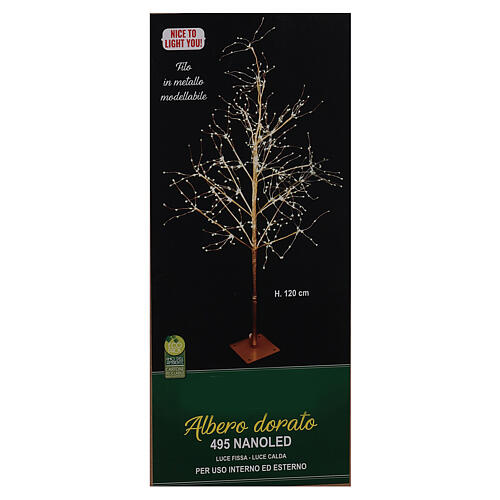 Christmas lights: tree with 495 warm white LEDs 120 cm indoor/outdoor 6