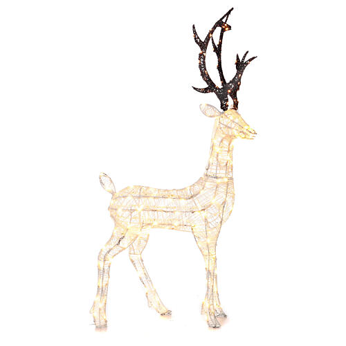 Cerf Noël fil paillettes 200 LEDs blanc chaud 100 cm int/ext 6