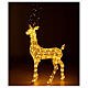 Cerf Noël fil paillettes 200 LEDs blanc chaud 100 cm int/ext s3