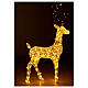 Decoração luminosa de Natal veado glitter 200 lâmpadas LED branco quente, altura 1 m, interior/exterior s1