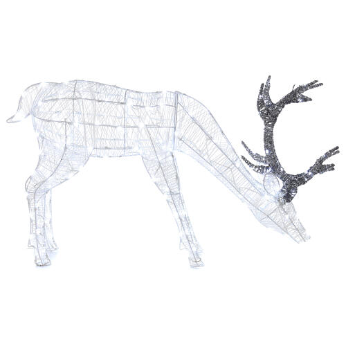 Christmas deer eating 200 cold white LEDs 100 cm indoor/outdoor 6