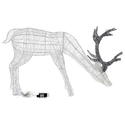 Christmas deer eating 200 cold white LEDs 100 cm indoor/outdoor 7