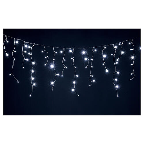 Rideau stalactites 200 LEDs 4 m blanc froid intérieur extérieur 1