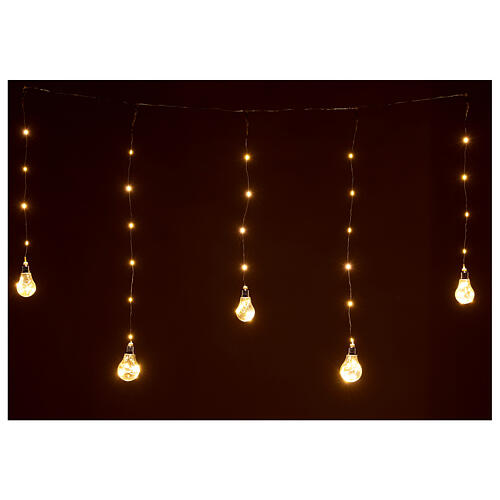 Light curtain with 10 bulbs 130 warm white LEDs 2,7 m indoor/outdoor 1