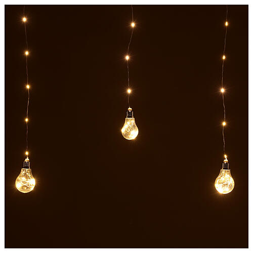 Light curtain with 10 bulbs 130 warm white LEDs 2,7 m indoor/outdoor 2