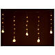 Light curtain with 10 bulbs 130 warm white LEDs 2,7 m indoor/outdoor s1