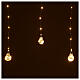 Rideau 10 ampoules 130 LEDs blanc chaud 2,7 m int ext s2