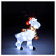 White reindeer sculpture with scarf 40 LED cold white 50 cm indoor outdoor s1