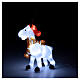 White reindeer sculpture with scarf 40 LED cold white 50 cm indoor outdoor s2