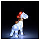White reindeer sculpture with scarf 40 LED cold white 50 cm indoor outdoor s5