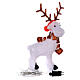 White reindeer sculpture with scarf 40 LED cold white 50 cm indoor outdoor s7