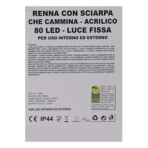Leuchtendes Rentier aus Acryl mit 80 LEDs, 55 cm 11
