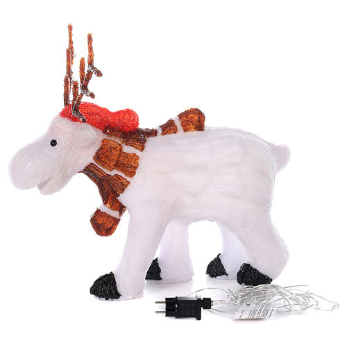 Acrylic white reindeer 80 cold white LEDs 55 cm indoor/outdoor 7