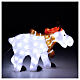 Decoração luminosa de Natal rena branca acrílico 80 lâmpadas LED branco frio, altura 55 cm, interior/exterior s1