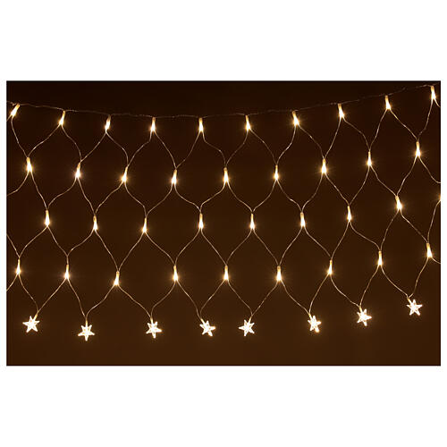 Rideau lumineux 200 LEDs étoiles blanc chaud 4 m int/ext 3