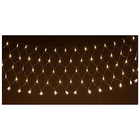 Rede luminosa 200 lâmpadas LED e estrelas branco quente 4 metros, para interior/exterior