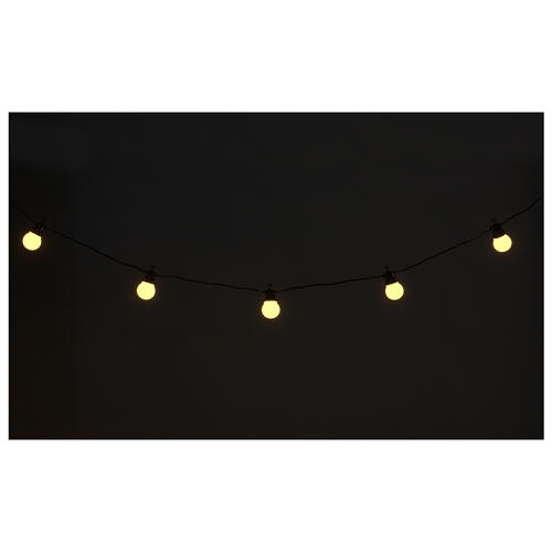 Lichterkette mit 20 runden Birnen und 80 warmweißen LEDs, 6,65 m 1
