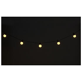Light chain with 20 balls of 5 cm 80 warm white LEDs 6,65 m indoor/outdoor
