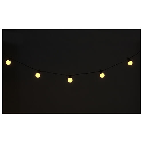 Light chain with 20 balls of 5 cm 80 warm white LEDs 6,65 m indoor/outdoor 1