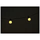 Light chain with 20 balls of 5 cm 80 warm white LEDs 6,65 m indoor/outdoor s2