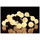 Light chain with 20 balls of 5 cm 80 warm white LEDs 6,65 m indoor/outdoor s4