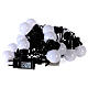 Light chain with 20 balls of 5 cm 80 warm white LEDs 6,65 m indoor/outdoor s5