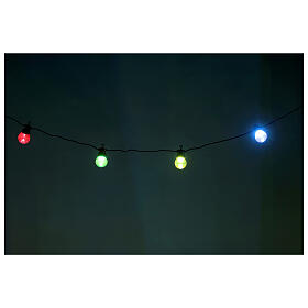 Lichterkette mit runden Birnen und 80 bunten LEDs, 6,65 m