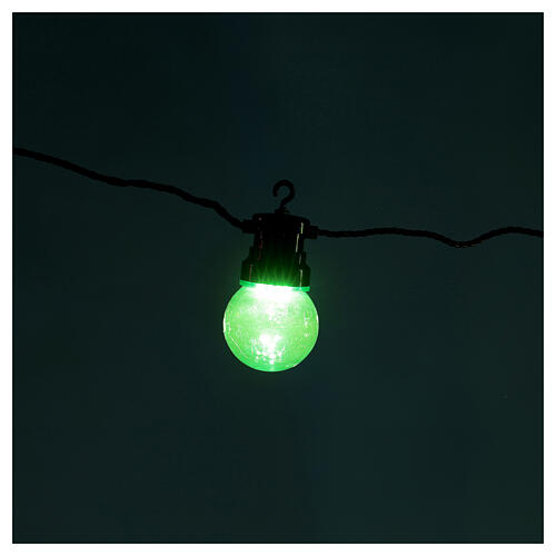 Lichterkette mit runden Birnen und 80 bunten LEDs, 6,65 m 3