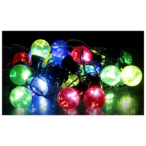 Lichterkette mit runden Birnen und 80 bunten LEDs, 6,65 m 5