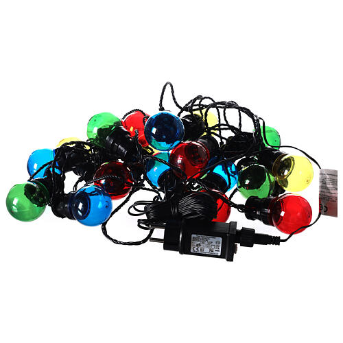 Multi-color globe string lights 5 cm 80 LEDs 6.65 m indoor outdoor 6