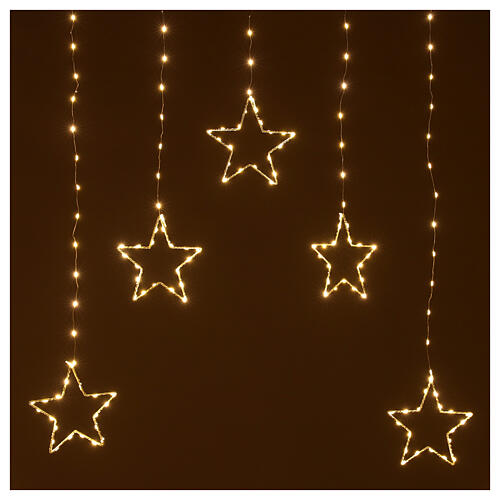 Rideau étoiles 308 LEDs blanc chaud 1,2 m int/ext 2