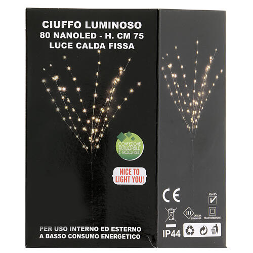 Árbol luminoso marrón 80 led luz cálida 75 cm int ext 4