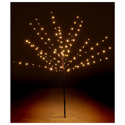 Arbusto luminoso castanho 80 LED branco quente 75 cm, interior/exterior 1