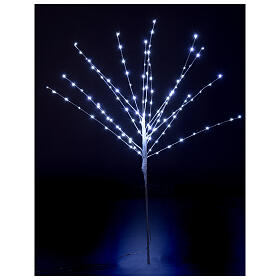 Arbusto luminoso 120 LED branco gelo 100 cm, interior/exterior