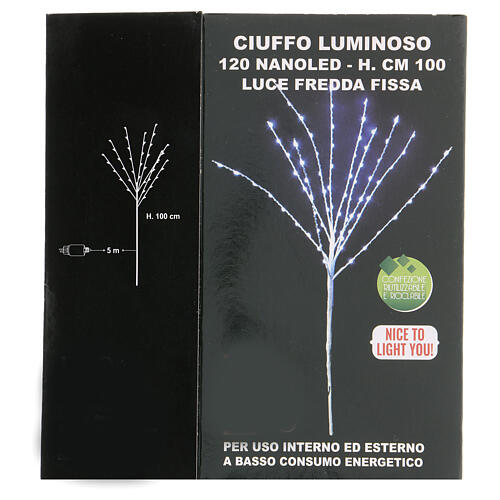 LED tree 120 lights in cold white 100 cm indoor outdoor 5