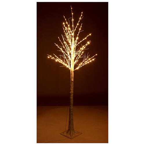White tree with 210 warm white nanoLEDs 150 cm indoor/outdoor 3
