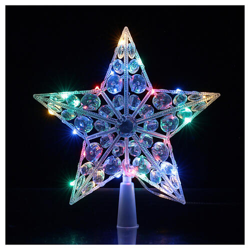 Ponteira para árvore de Natal 20 lâmpadas LED multicoloridas 22 cm, para interior 1
