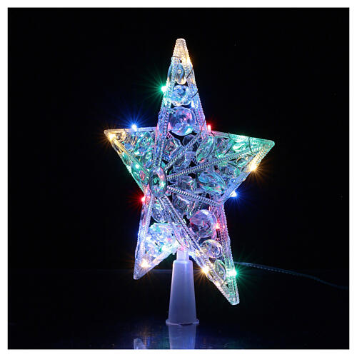 Ponteira para árvore de Natal 20 lâmpadas LED multicoloridas 22 cm, para interior 2