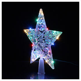 Star Christmas tree topper LED 20 multi-color lights 22 cm indoor use
