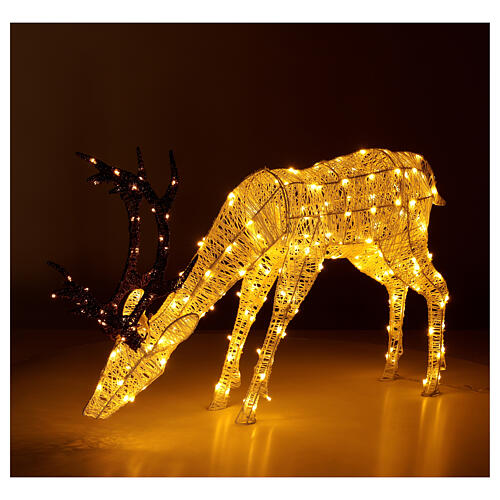 Deer grazing, glitter thread and 200 warm white LED, 100 cm, indoor and outdoor 2