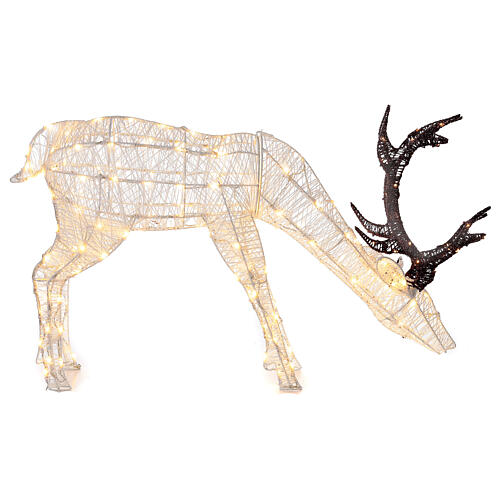 Deer grazing, glitter thread and 200 warm white LED, 100 cm, indoor and outdoor 5