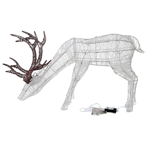 Lighted Deer grazing 100 cm glitter wire 200 LED warm white indoor outdoor 6