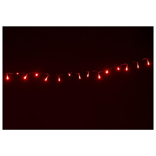 Série de luzes pisca-pisca 100 lâmpadas LED vermelhas 5 metros com jogos de luzes, para interior/exterior 1