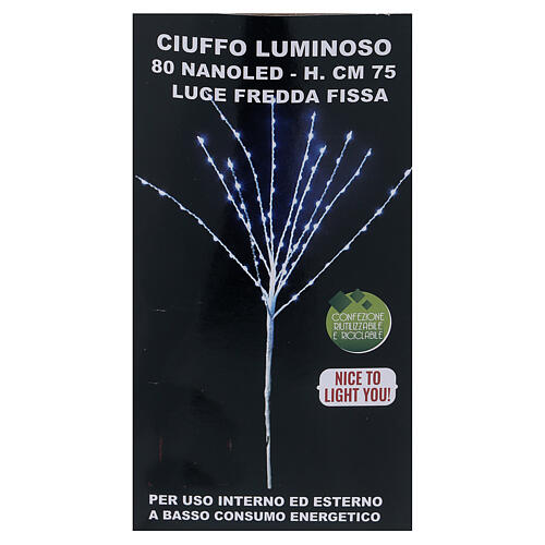 LED branch tree cool white 80 nano LEDs 75 cm indoor outdoor 5