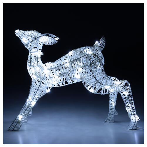 Illuminated fawn with 50 cold white leds 39x48x14 2