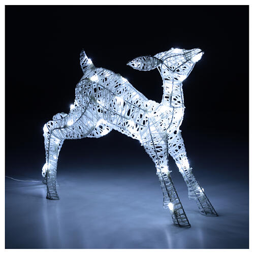 Illuminated fawn with 50 cold white leds 39x48x14 4