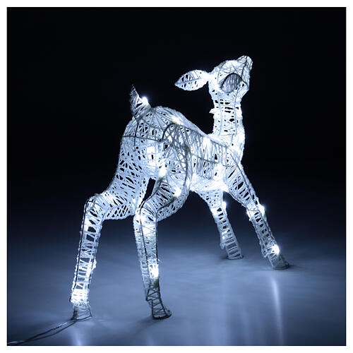 Illuminated fawn with 50 cold white leds 39x48x14 5
