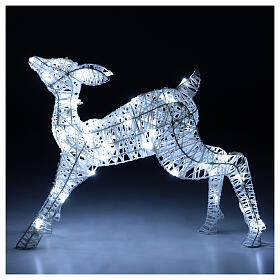 Decoração luminosa de Natal filhote de veado 50 lâmpadas LED branco frio, para interior/exterior; medidas: 39x48x14